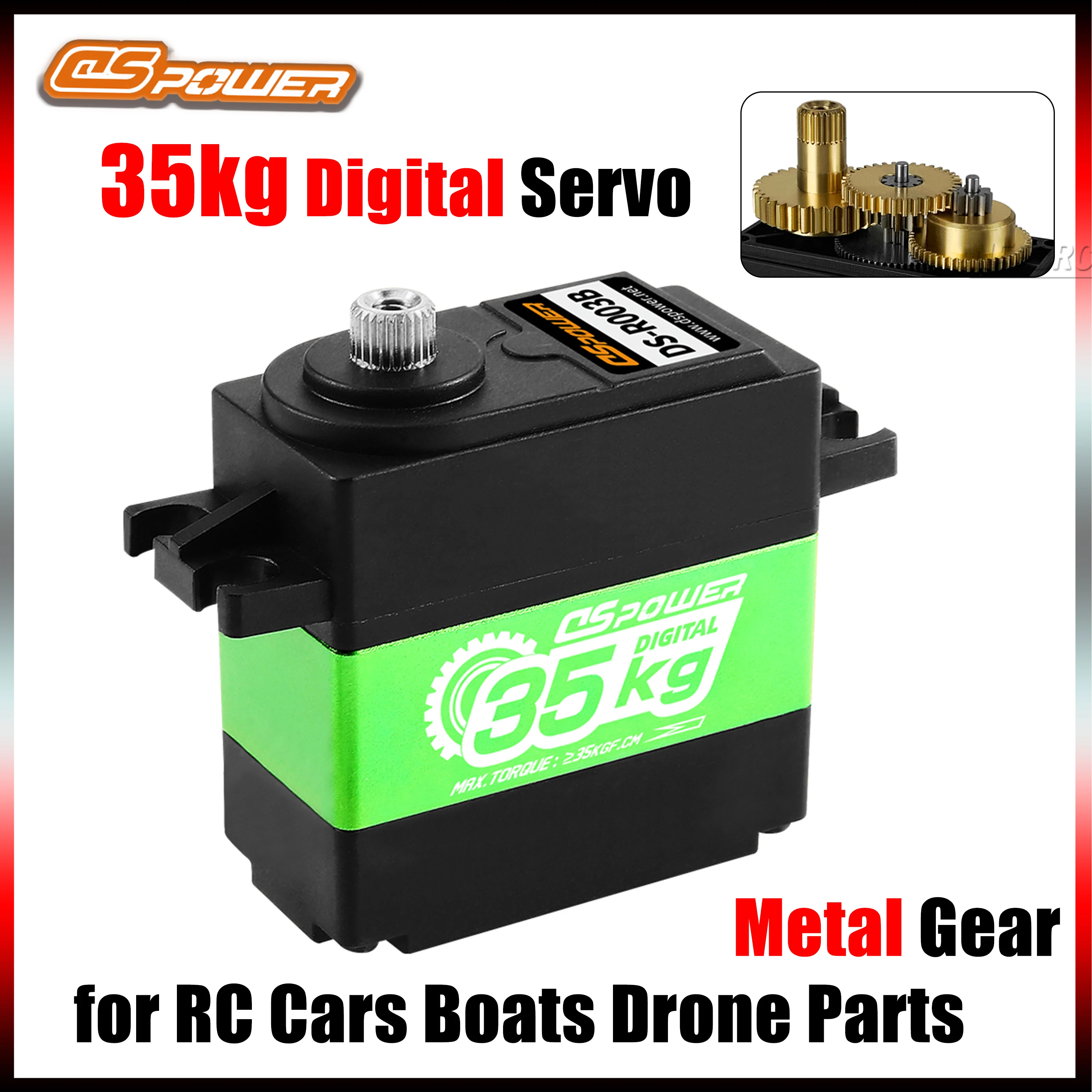 DSpower 35KG 메탈 기어 대형 토크 디지털 180 °   RC 자동차 트럭 보트 드론 액세서리용 서보 고속 모터 6.0~8.4V