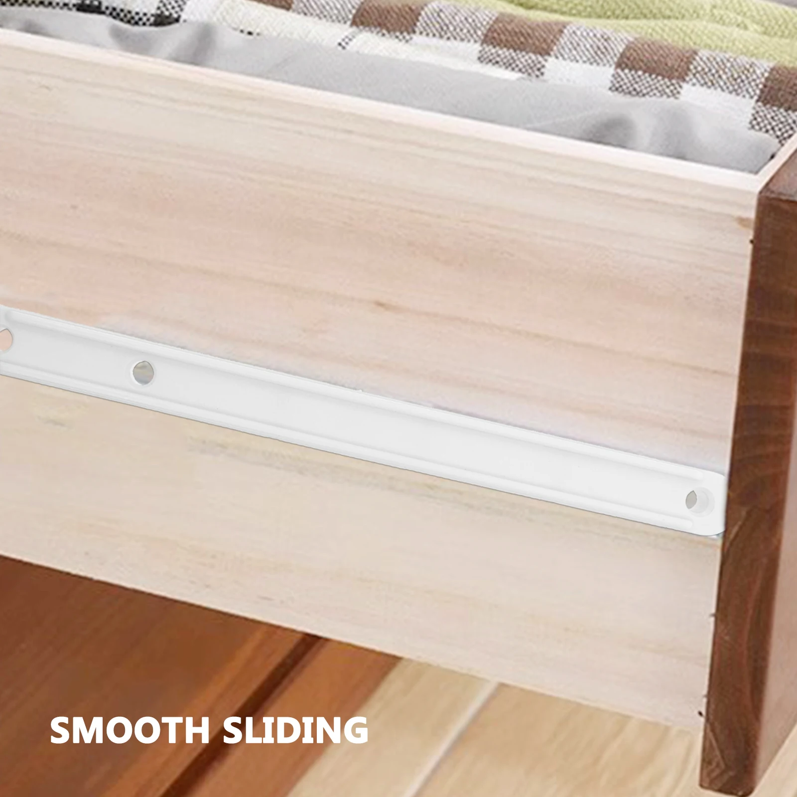 

2pcs Slide Rail Accessories Drawer Guides Plastic Sliding Track for Wardrobe Drawers 180mm Side Mount Cabinet Under Keyboard
