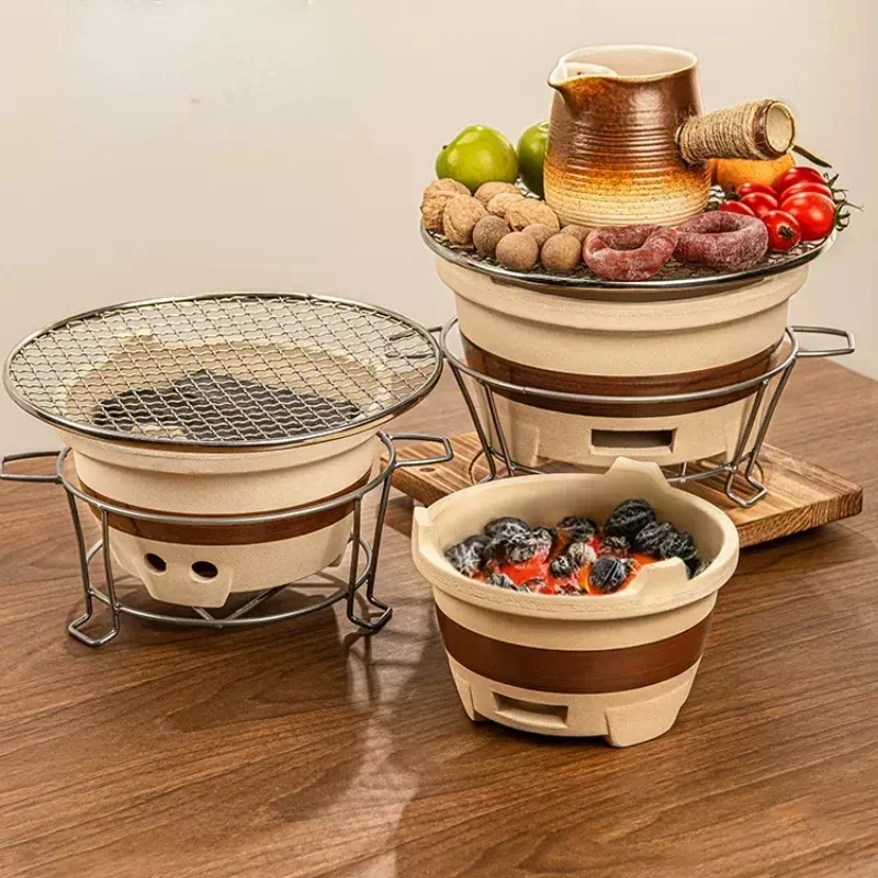 Estufa de carbón para el hogar, calentador de té para interiores, soporte para barbacoa al aire libre, brasero con calefacción d
