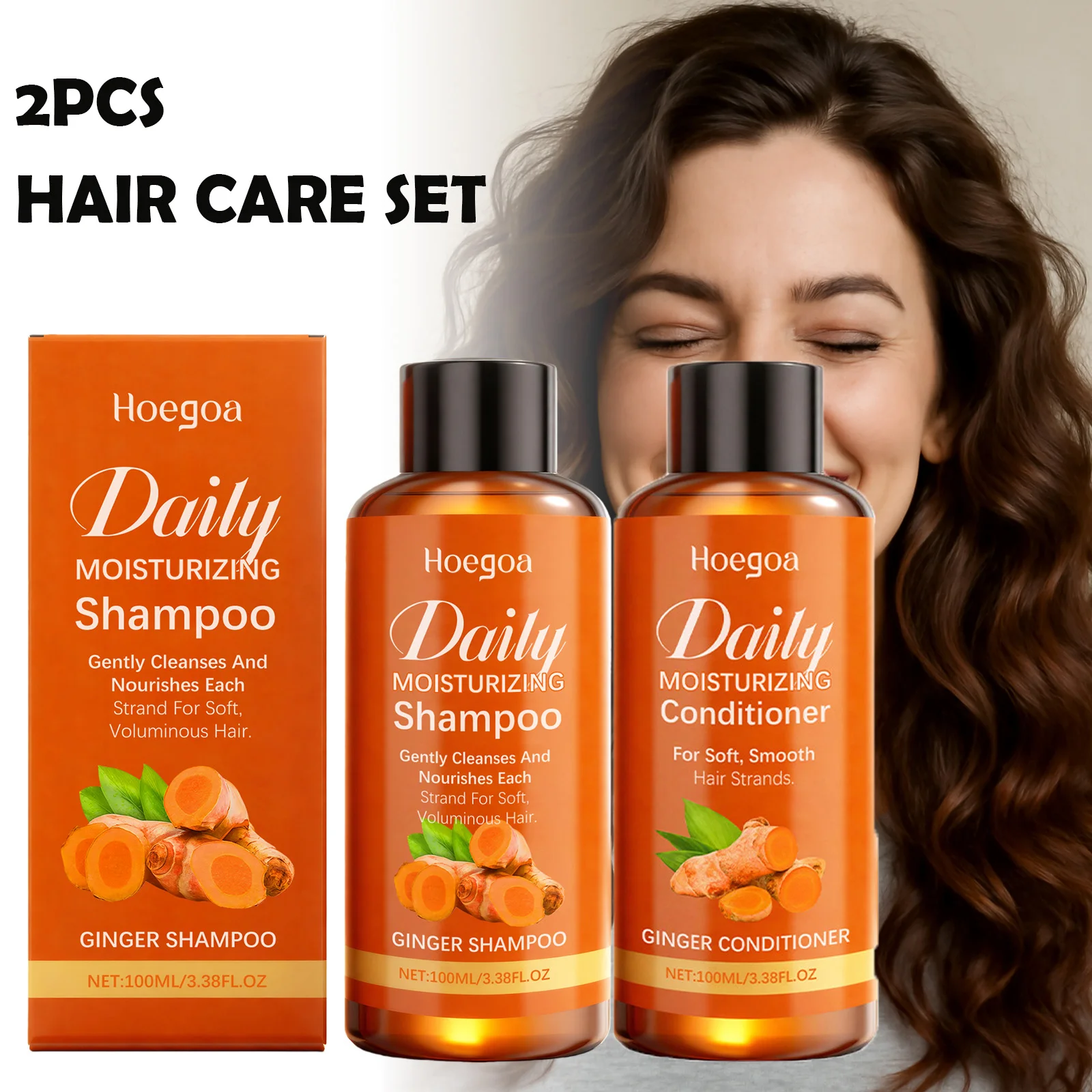 

Ginger Shampoo and Conditioner Smoothing hair Care Set Nourishing Moisturizing Hair Strengthens Damaged Cleansing HAIR Growth