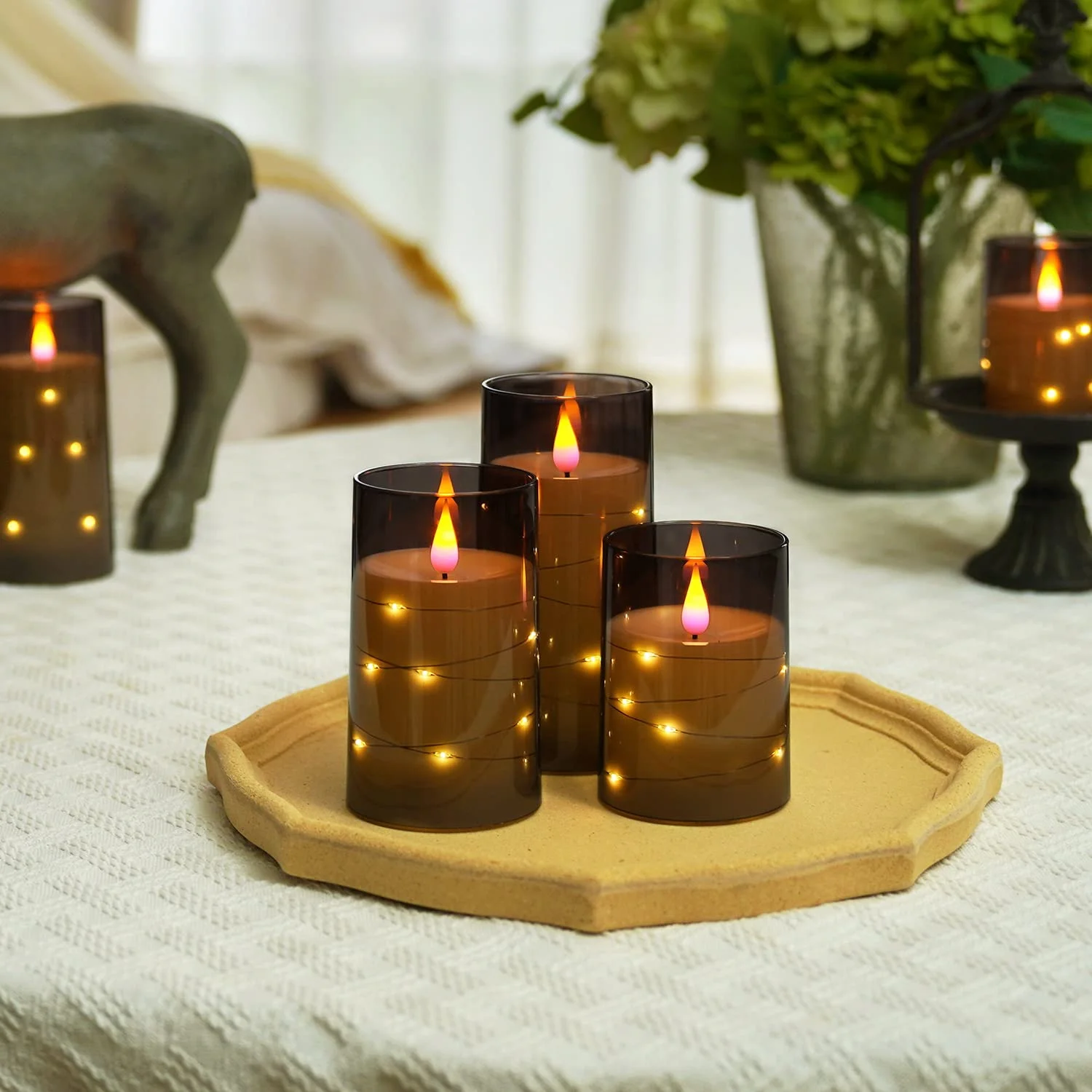 Imagem -02 - Flameless Electronic Led Candle para Home Decor Dropping Wax Tea Light Chamas Realistas Natal Halloween Casamento Pcs