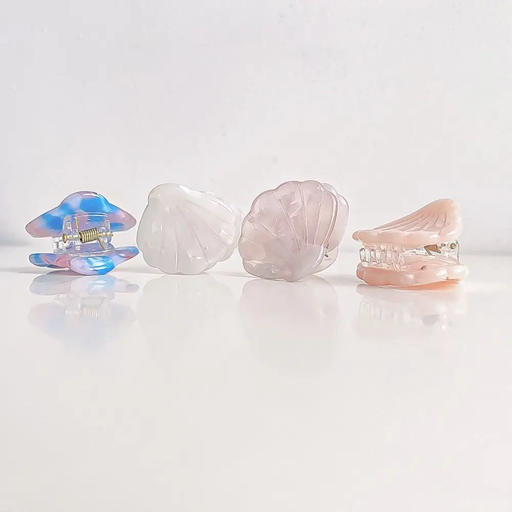 Cute Acetate Shell Shape Hair Clips Fan Shape Mini Mini Hairpin Geometric Cartoon Small Hairgrips Party