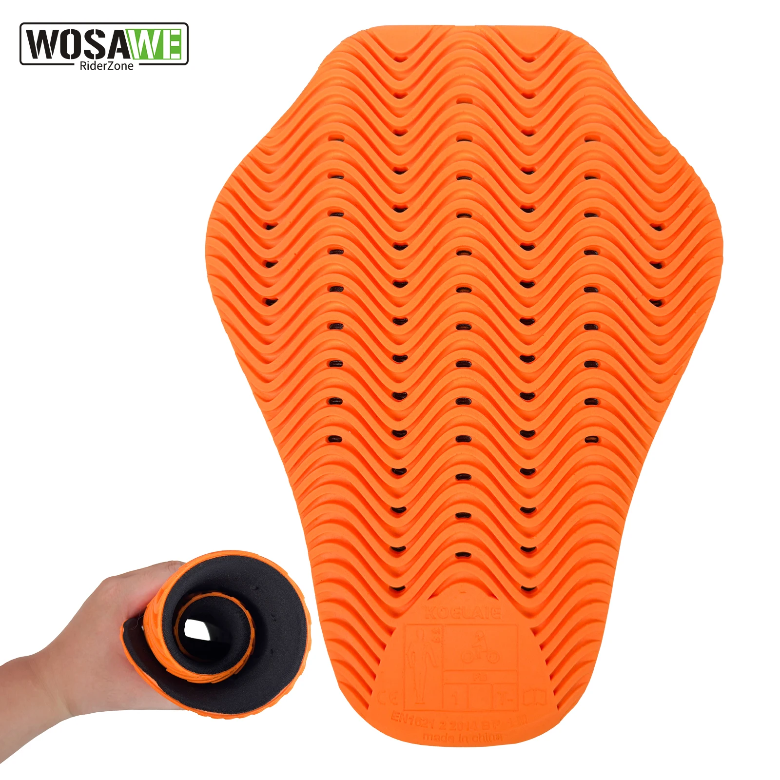 WOSAWE CE Level 1 Motorcycle Armor Jacket Insert Back Protector Anti-Shock Rider Armor Back Spine Protective Pads