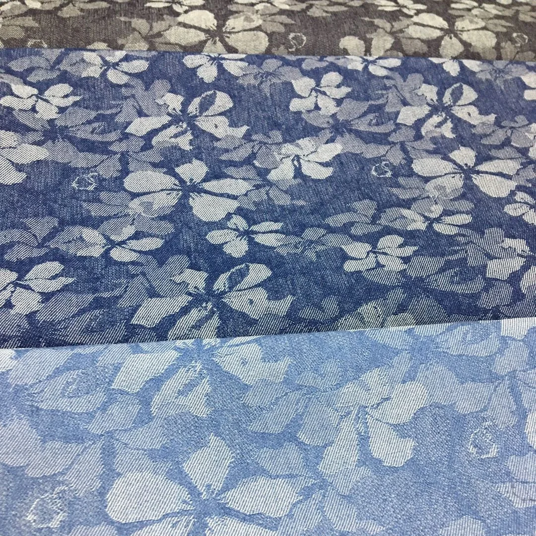 Azul Lavado Denim Tecido Jacquard Stretch Fabric Saia Roupas e Casaco Calças Artesanais Roupas Diy