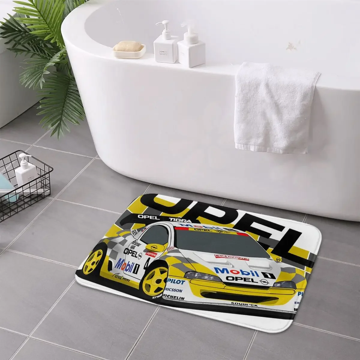 

Коврик для пола Opel Euro Team Racing Car: яркий спортивный дизайн, для кухни, прихожей, ванной комнаты, подстилка для ног