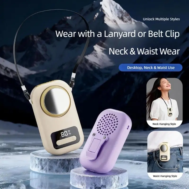 Wearable Fan with Adjustable Fan Speed, Digital Display and Portable Use for Commute, Desk Time and Walking Daily Use