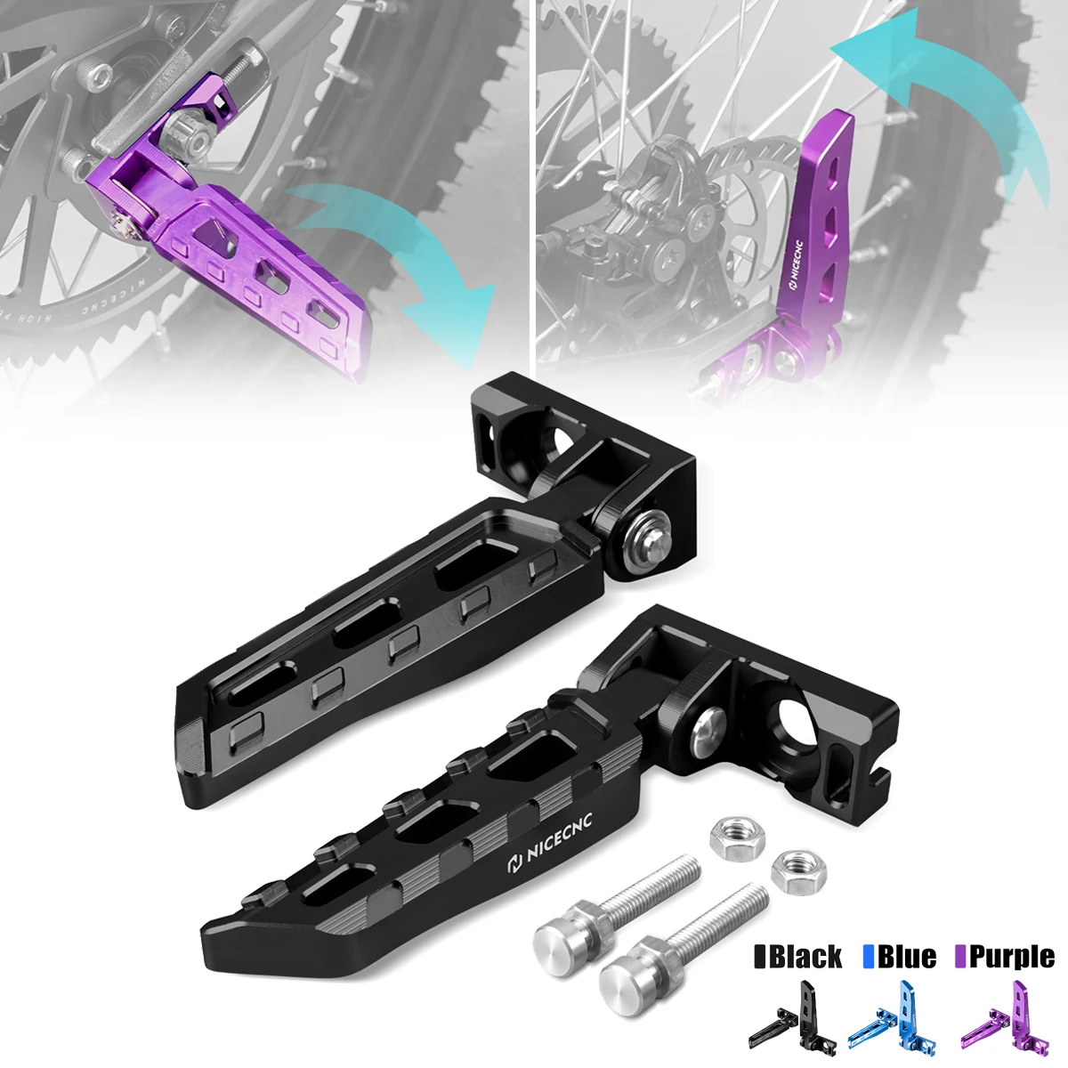 

For Surron Light Bee X Motocross Chain Tensioner Adjuster Blocks & Rear Stund Pegs For Sur-Ron Light Bee S L1E Segway X160 X260