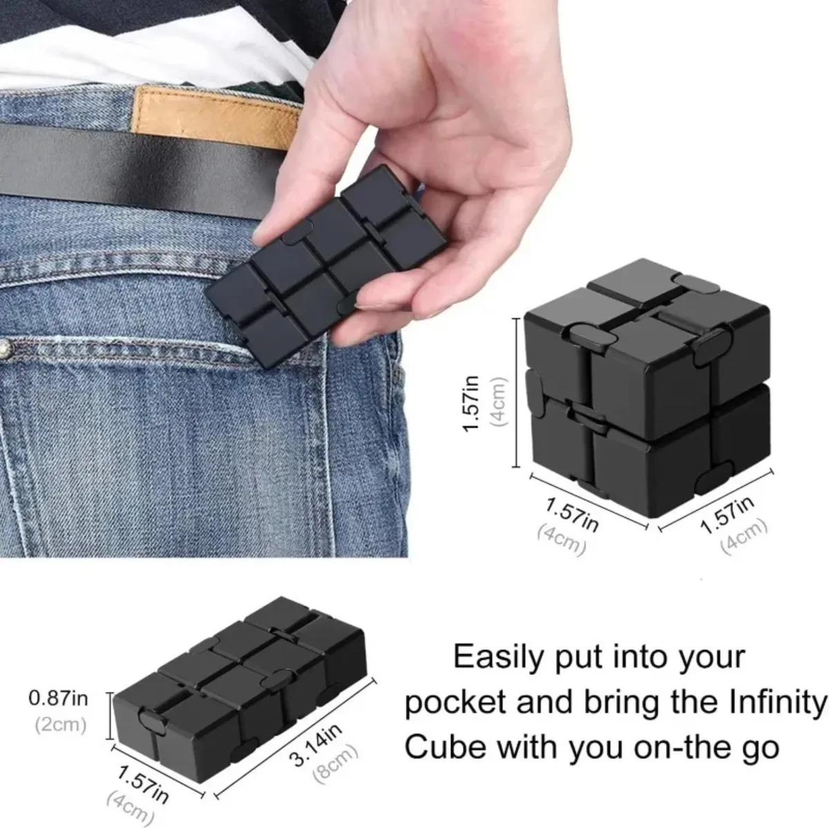 Ultra-Durable Infinity Cube Fidget Toy, Metal Sensory Tool for Focus & Stress, Anxiety Relief Desk Gadget Gift for Adult