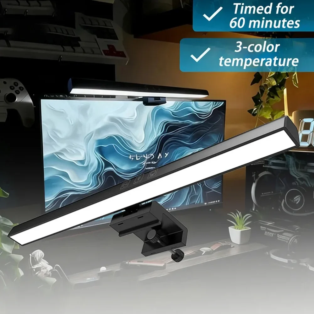 33cm 50cm Bar LED Desk Lamp USB PC Computer Monitor Screen Light Dimmable 3 Colors Hanging Table Lamp for Reading Study Work