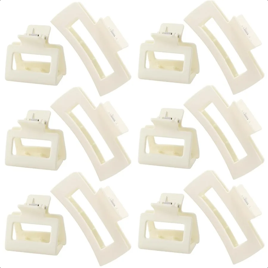 

Hair Accory Set for Women and Girls 6 Large Rec Clips for Thick Hair 6 Small Clips for Thin Hair White