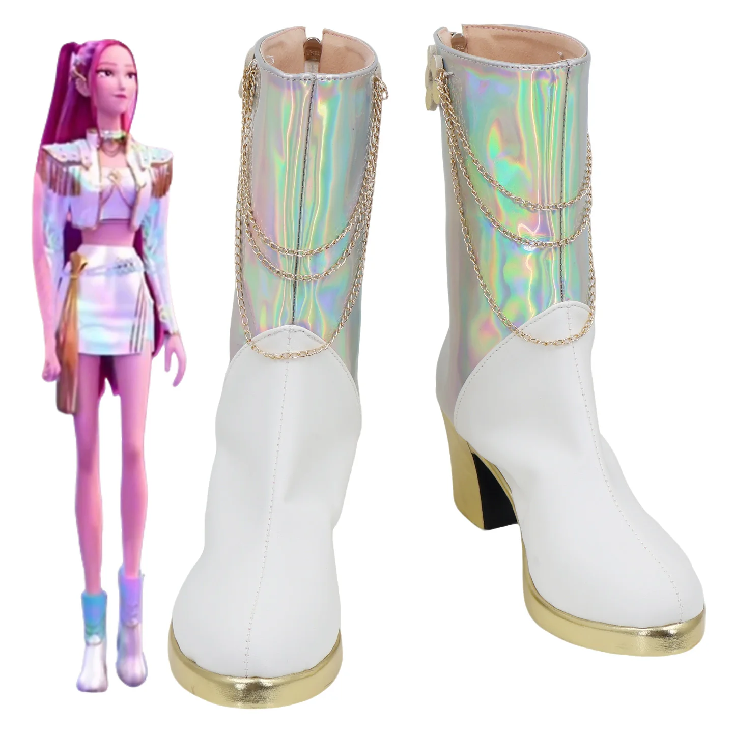 KPop Demon Hunters MIRA-zapatos de Cosplay, botas a media pantorrilla, mascarada de Halloween, actuación de Carnaval, accesorios de disfraz de fiesta para adultos
