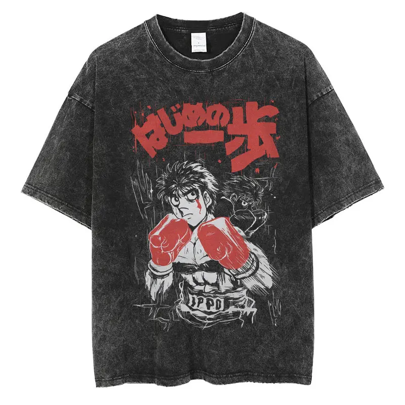 

Футболка оверсайз из хлопка с принтом аниме «Hajime No Ippo: Боксерский клуб Камогава» (Макуноучи Такамура), летняя, для фанатов KGB