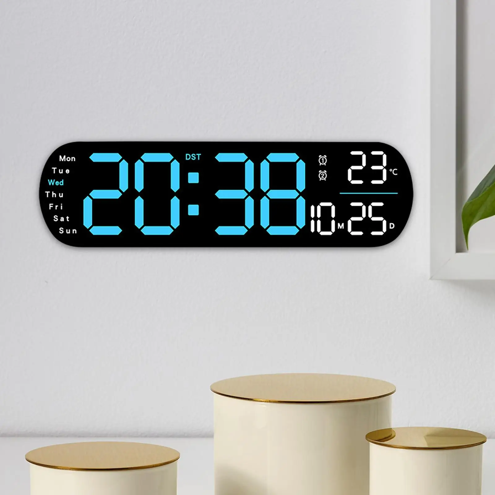 Digital Alarm Clock, °F/°C Switchable Desk Clock, Temperature Date Week Display, Calendar Clock for Bedside Home Living Room