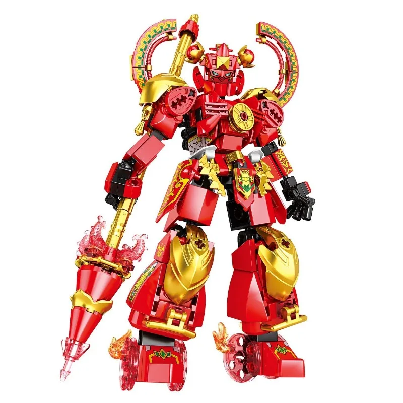 

New Myth Nezha Mecha Children's Educational Building Block Toy Model Boy Holiday Gift Hobby Collection Ornament