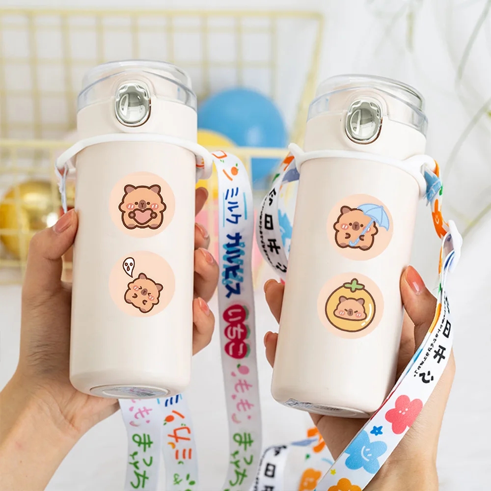 500 pz/rotolo animale carino capibara adesivo graffiti estetica decorativa bagagli laptop diario libro di cancelleria adesivi per bambini giocattolo