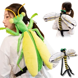 Cartoon Insect Stuffed Doll Backpack Simulation Dragonfly Mantis Plush Toy Backpack Home Decoration Gift For Boys And Girls
