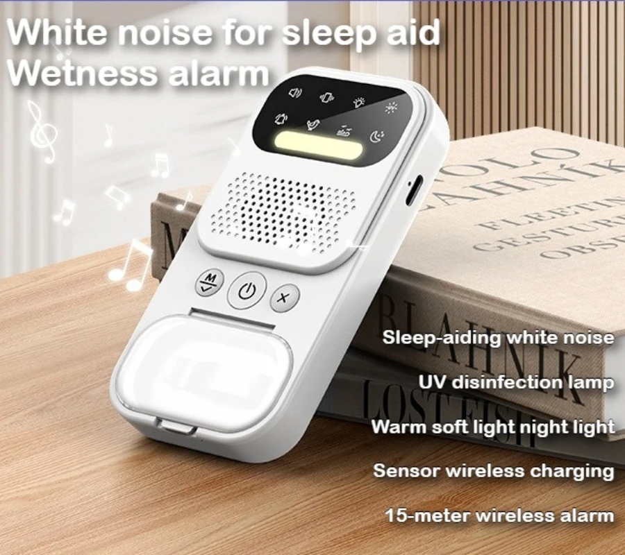 Multi-functional white noise baby wireless bedwetting alarm, wet urine reminder device, elderly wet urine alarm