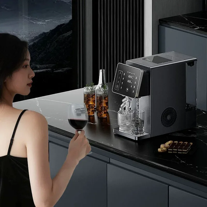 Desktop Commercial Ice Maker & Water Dispenser All-in-one Machine Cold & Hot Water Ice Making Equipment for Milk Tea Shop Bar