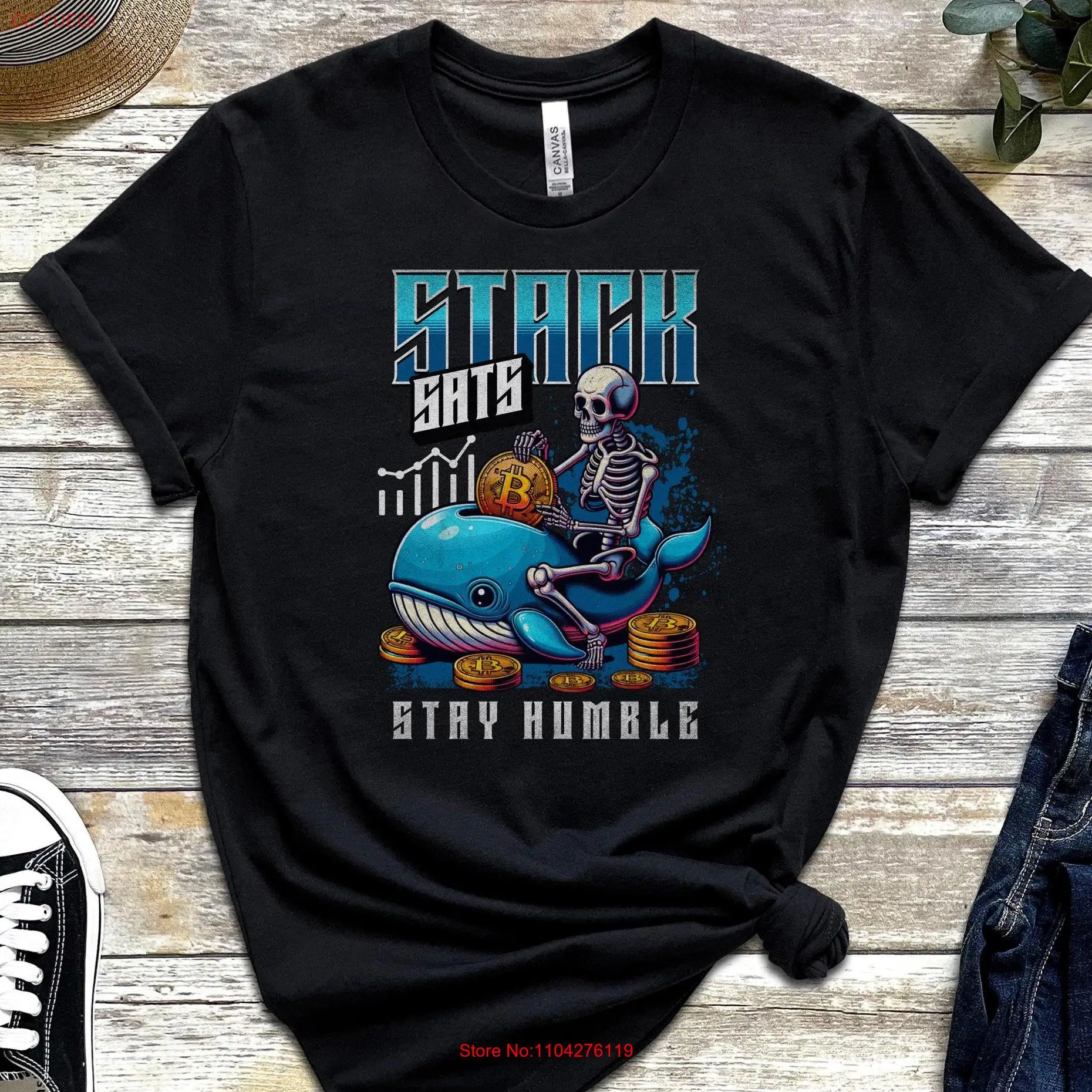 Футболка Stack Sats Stay Humble Bitcoin Satoshi Merch Crypto Lover BTC для трейдера с длинными или короткими рукавами