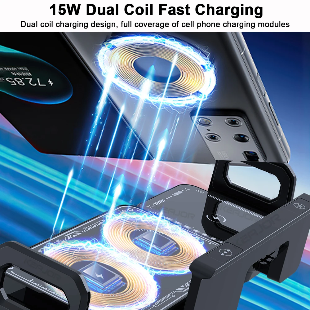 Car Wireless Charger For Samsung Galaxy Z Fold 6 5/Flip 6 5 Dual Coil Fold Screen Phone Fast Charging Vent Mount Car Holder