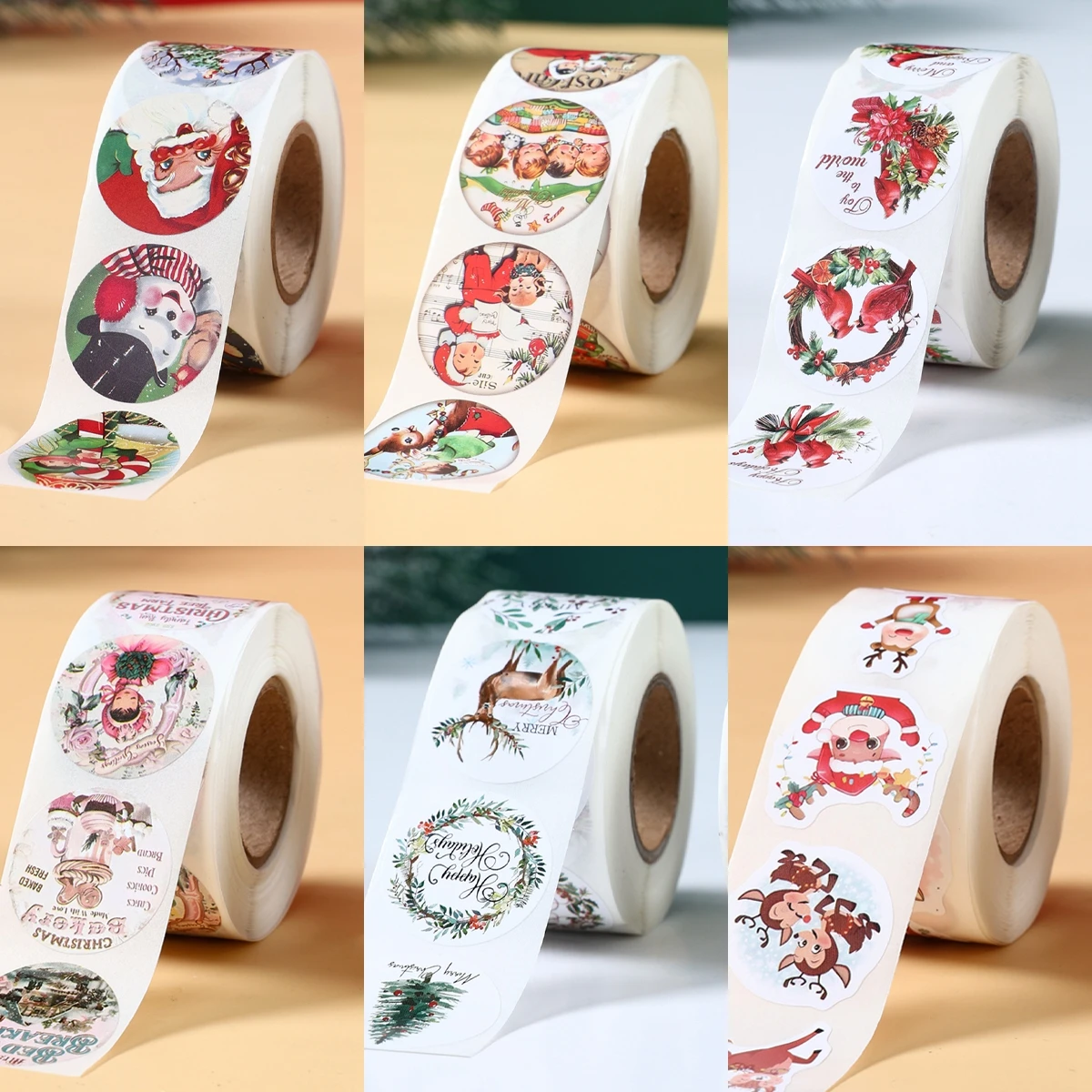 500Pcs Christmas Stickers Xmas Labels Stickers Decor Merry Christmas Decorations For Home 2024 Navidad Kerst New Year Gift 2025