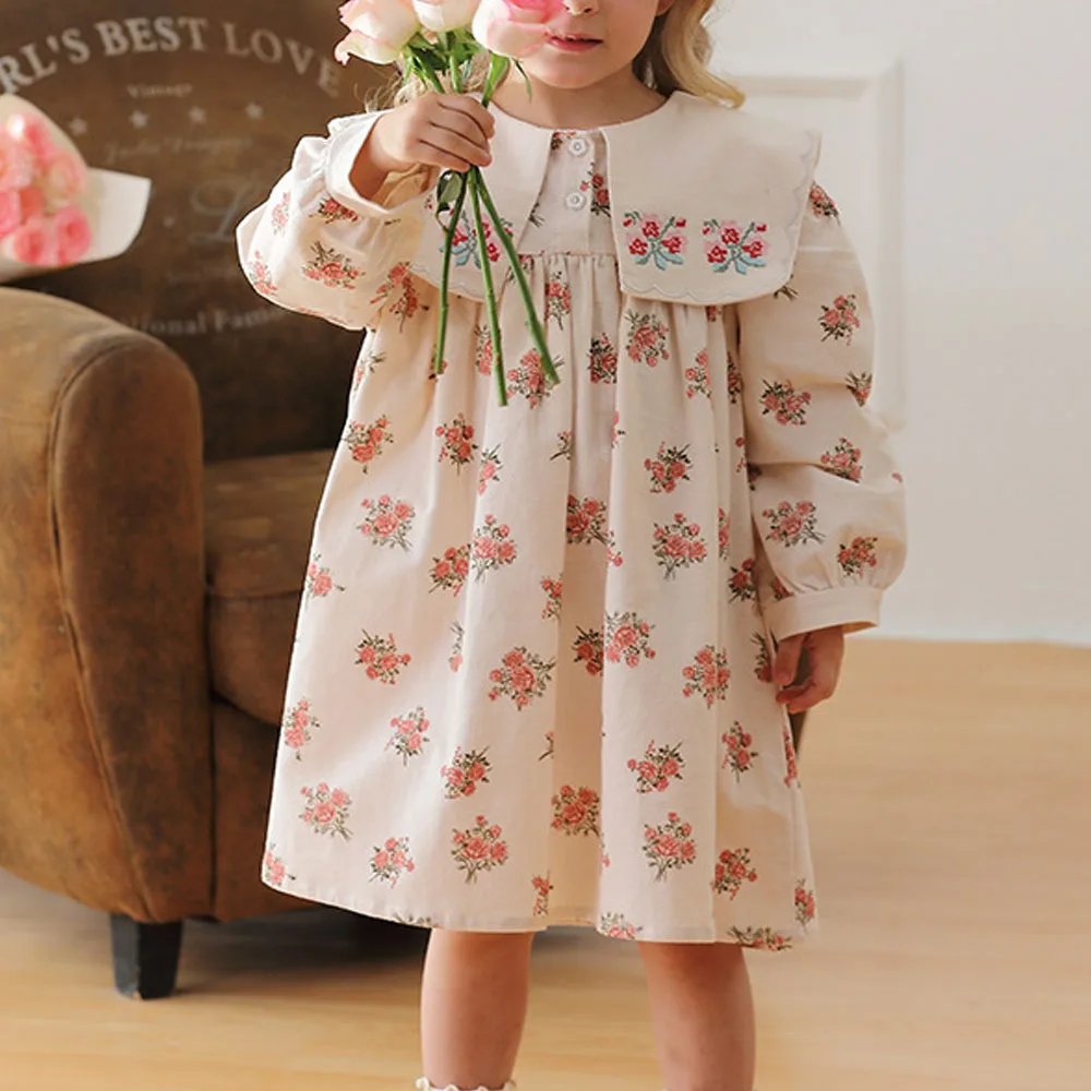 

Girls Clothes 2 To 8 Years Casual Dresses For Children Long Sleeve Loose Printing Kids Dress Autumn Baby Girls Dress 2-7 Years