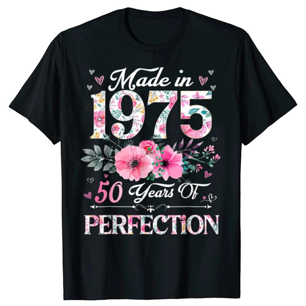 50th Birthday Gifts Men Women 50 Years Old Vintage 1975 T-ShirtWomen Men Clothing Streetwear Graphic T Shirts Harajuku