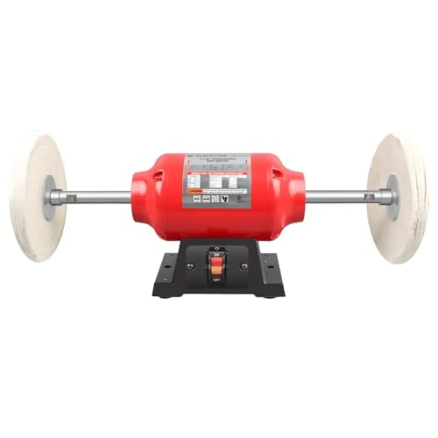 

Bench Buffer Polisher Motor with 8 Inch Dual Buffering Wheels Benchtop Polishing Machine for Jewelry Metal Wood Plastic and Kni