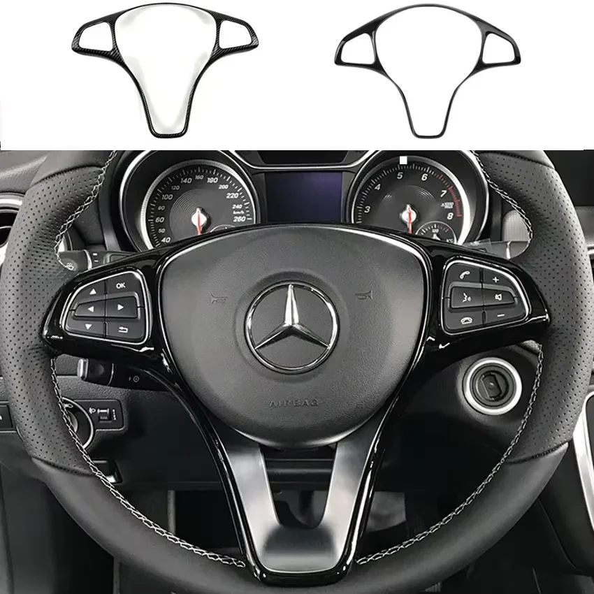 Autocollant de décoration de garniture de volant de voiture, noir, Mercedes Benz A, B, C, E, GLA, GLC, CLA, GLE, classe GLS, W246, W205, W213, X253