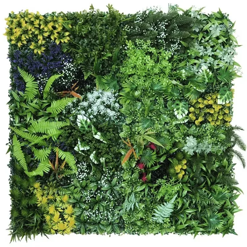 50x50cm 3d Artificial Plant Panel Plastic Outdoor Green Lawn Diy Home Decor Wedding Backdrop Garden Grass Wall Flower Wall