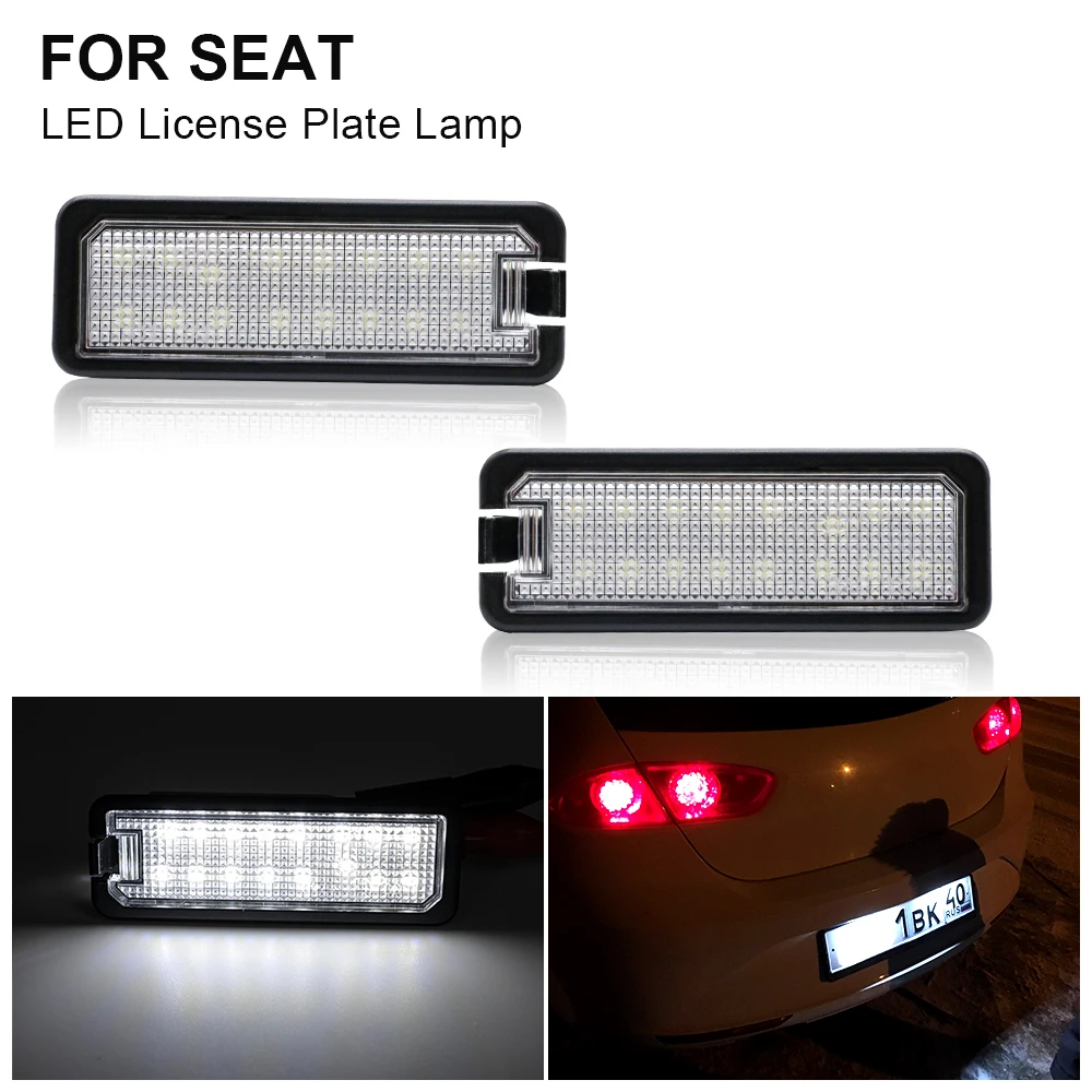 

For Seat Ibiza MK4 MK5 Leon MK2 MK3 Altea LED License Plate Lights For VW Golf MK4 MK5 MK6 Passat B6 Polo Number Lamp