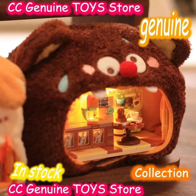 

Cute Block Lighted Street View Mini Shop Creative Assembly Toy Set Plush Building Block Blind Box For Girls Birthday Kids Gift