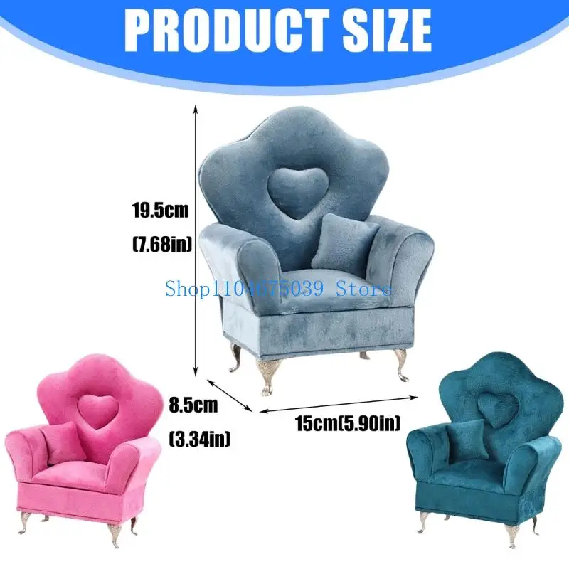 5asd أريكة على شكل منظم مجوهرات أنيق مخملي الملمس لديكورات المنزل واليومية #6