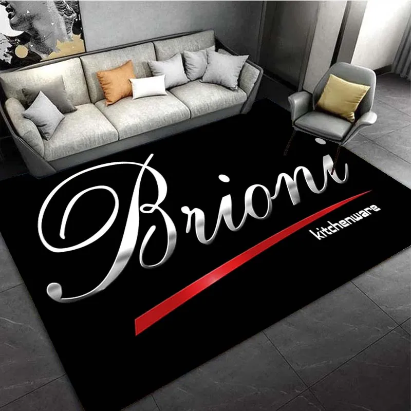 Brioni Kiton Fashion Suit Brand Logo Area Rugs for Living Room Bedroom Decoration Rug Children Play Room Mats Anti-slip Carpets