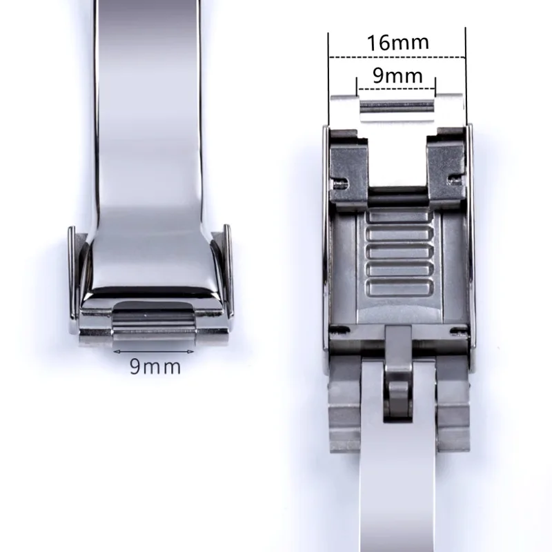 For Rolex Green Diving Custom Logo Silicone Watch Notch Safety Buckle Pull Tooth Fine Adjustment Watch  Butterfly Buckle 9*9mm