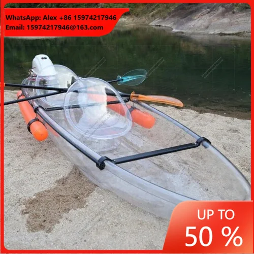 Crystal Kayak Fishing Boat Transparent Canoe With Clear Bottom For Wholesale
