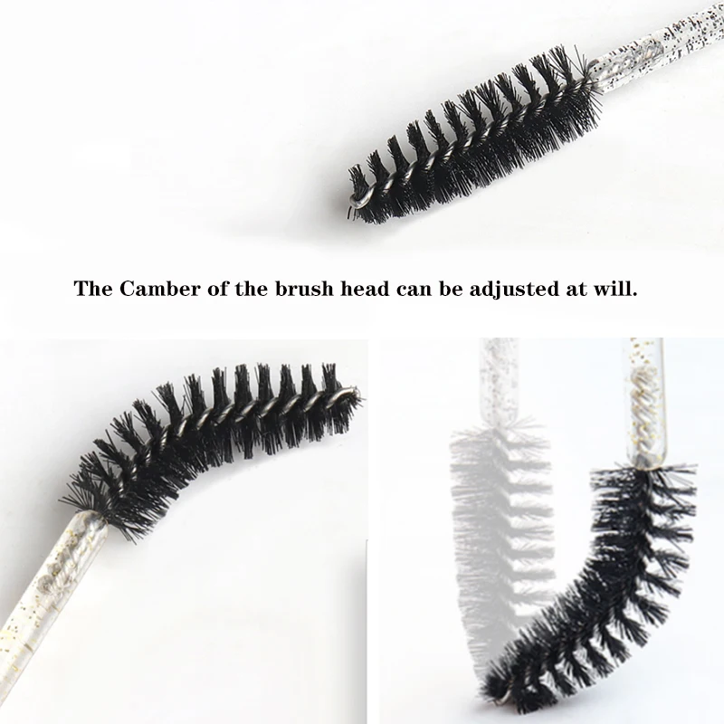 10 unids/set cepillo de pestañas microcepillo varitas de rímel cepillo de pestañas de cejas maquillaje profesional microcepillos de pestañas de diamante de cristal
