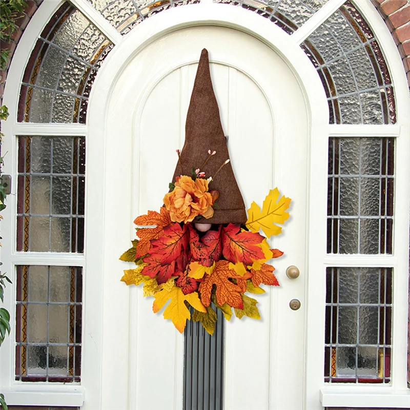

AA80-1 PCS Harvest Season Decorations Garden Wreaths As Shown Plastic Autumn Harvest Festival Dolls Door Hanging
