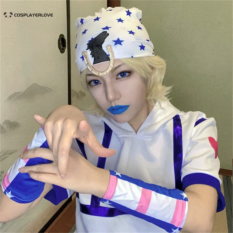Bola de aço correr johnny joestar unsex bonito engraçado chapéu para cosplay halloween carnaval