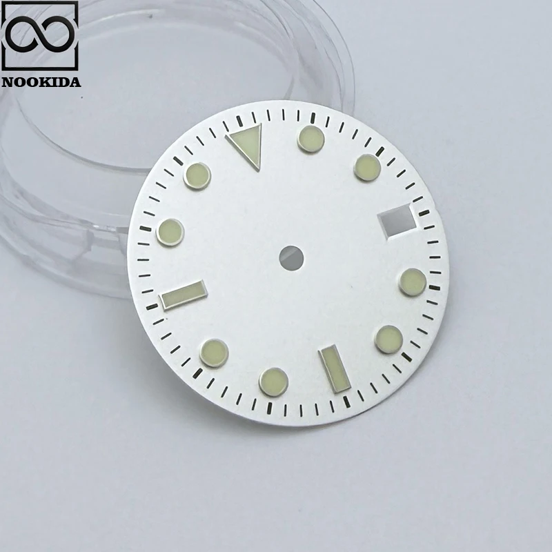 NOOKIDA 28.5mm Frosted Green Luminous Dial Modified Watch Accessories Men's Watch Faces for Japanese NH35/NH36/4R/7S Movement