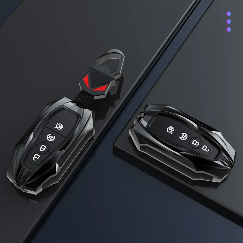 1x Zinc Alloy Car Key Case Cover for Ford Fusion Mustang Explorer F150 Edge Mondeo Mk5 Focus Mk4 2019 2020 2021 3/4 Buttons Key