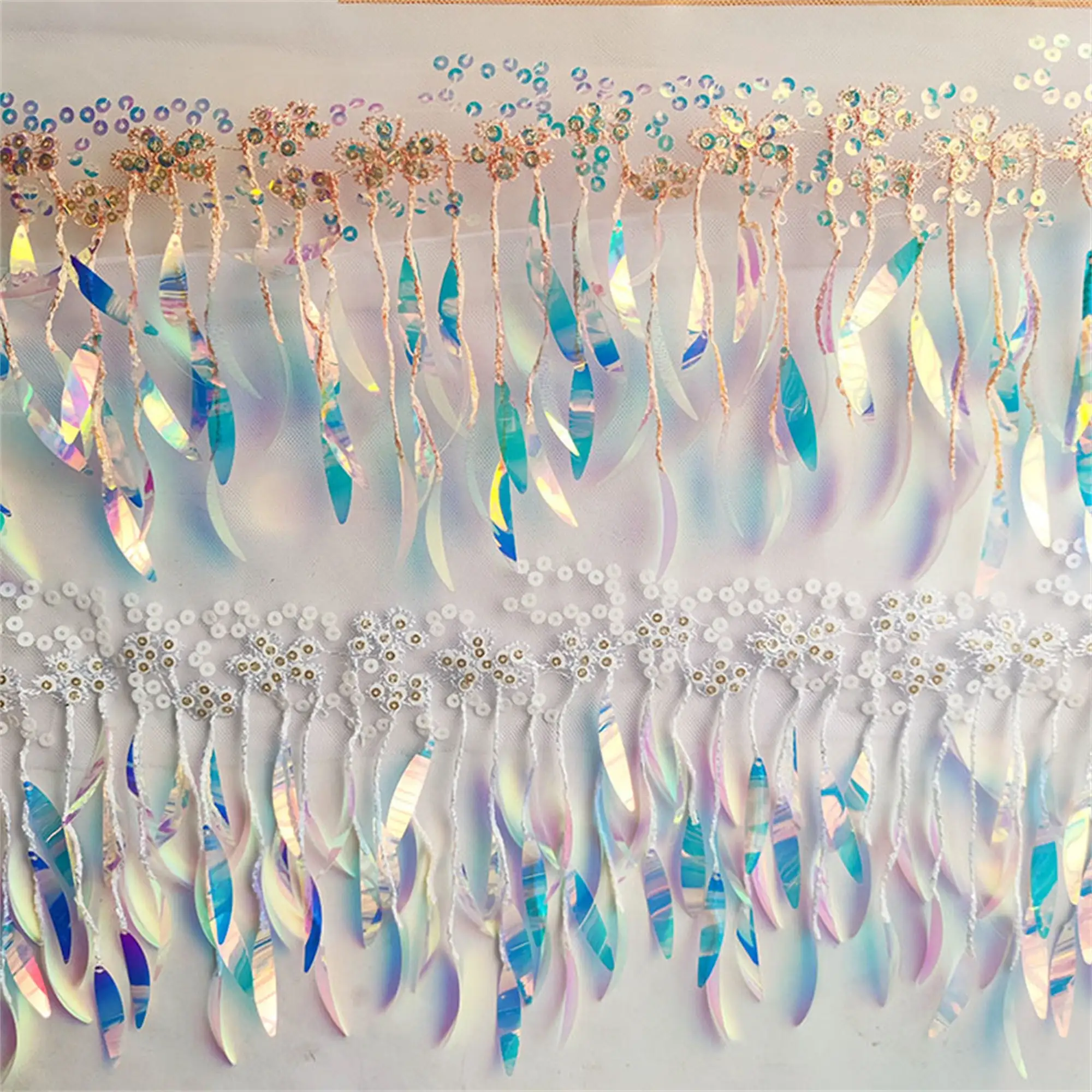 

Mesh Sequin Tassel Lace Woven Ribbon Lace For Performance Stage Costume Accessories Skirt Edge Decoration Diy Clothing Material