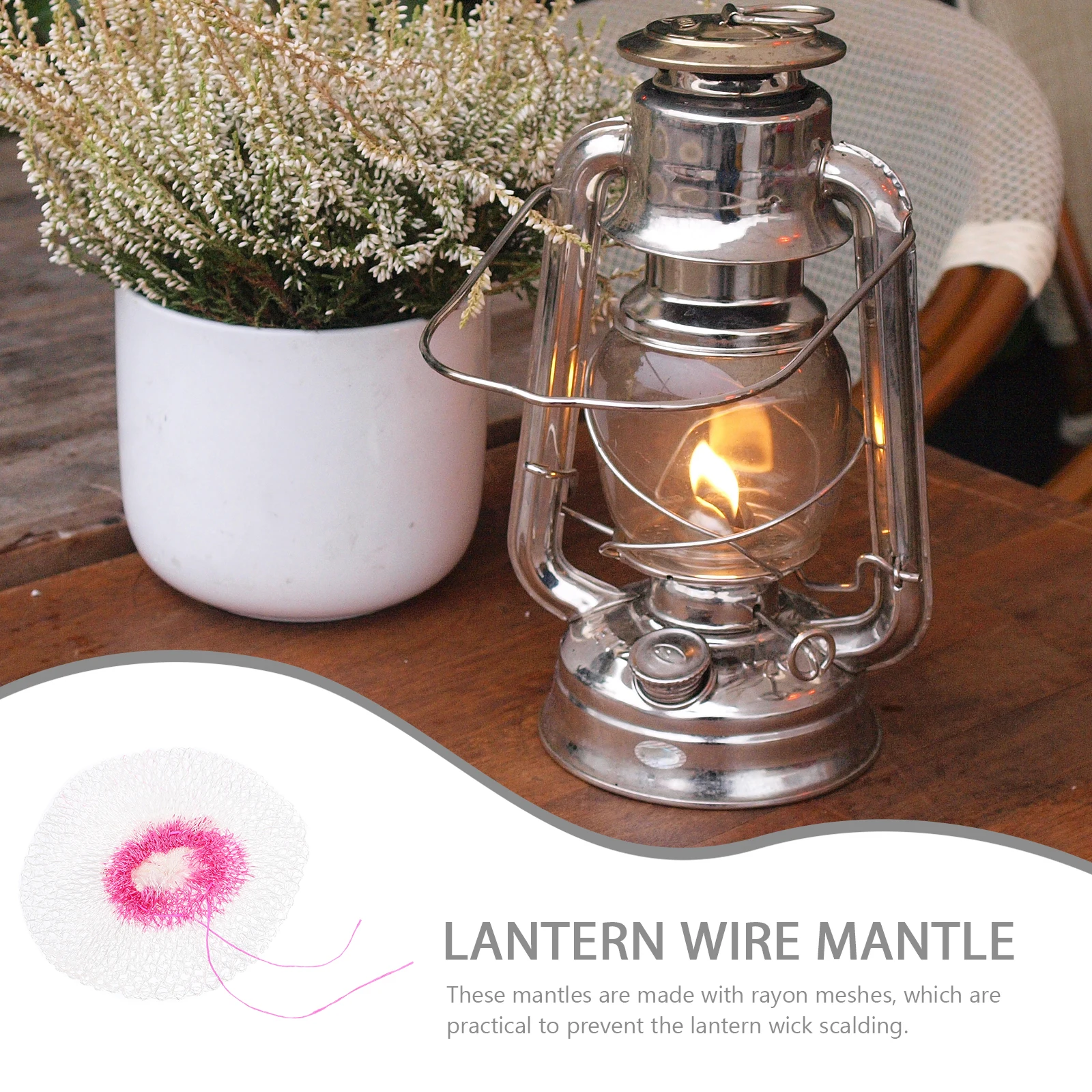 

24pcs Lantern Mantles Lamp Shade Gaslight Mesh Camping Wick Propane Replacement Accessories Hiking Rayon Non