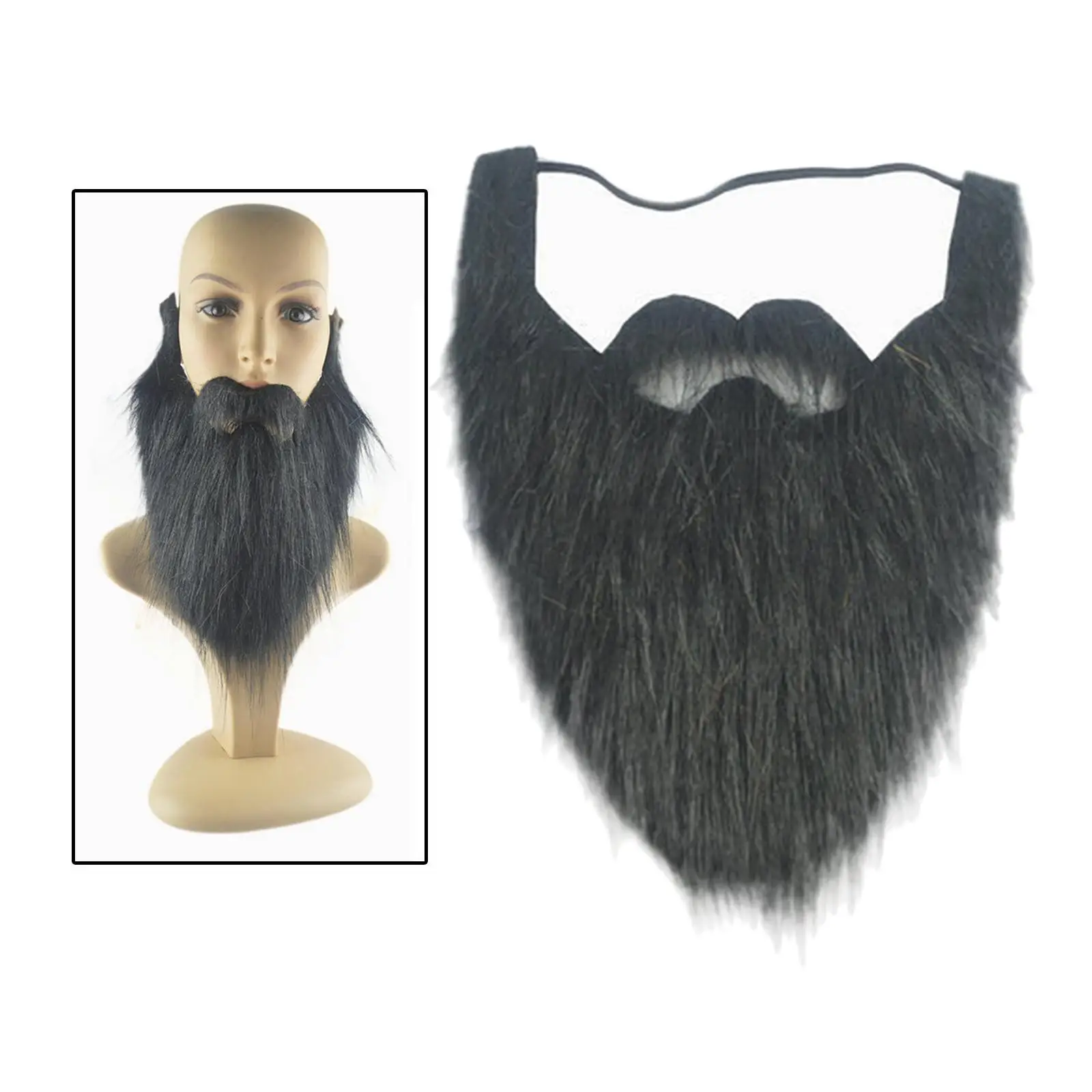 Disfraz divertido largo de barba falsa para Navidad, fiesta de Halloween, accesorios de vacaciones de mascarada, Papá Noel, Barba, cejas