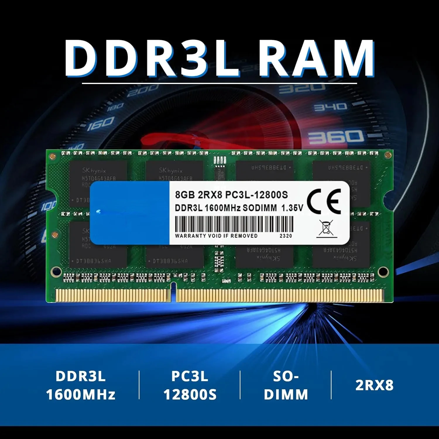 2X8GB DDR3L 1600MHz SODIMM Laptop Memory RAM DDR3 8GB 1600MHz  SODIMM 1.35V PC3L-12800S  Non-ECC - Green