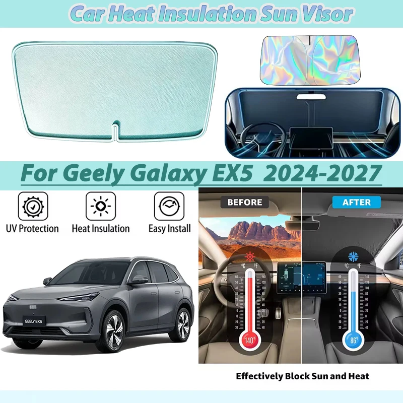 Window Sunshade For Geely Galaxy EX5 EM-i Starray EM i 2024 2025 2026 2027 Accessories Front Sun Protection UV Sunscreen Cover