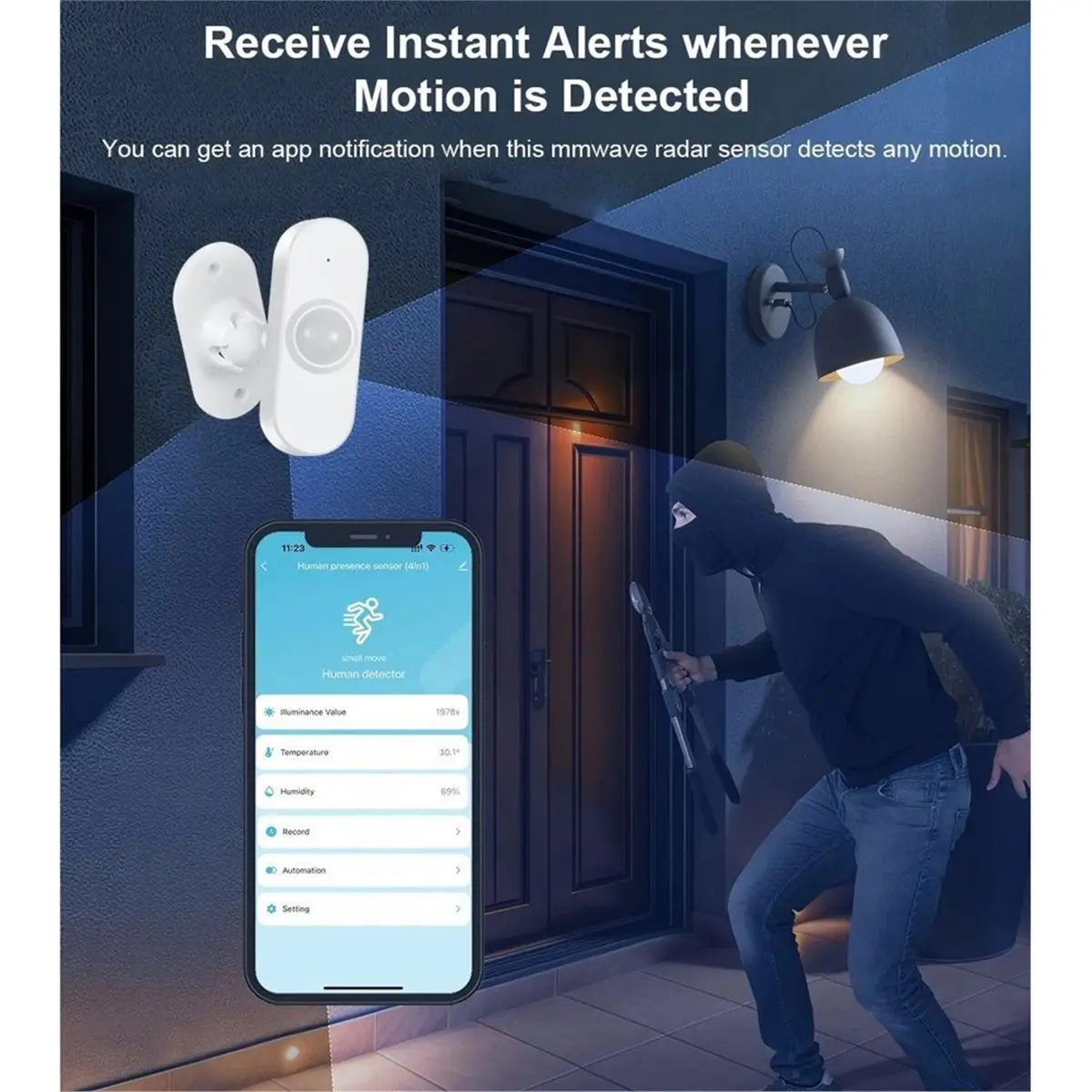 wilwill Tuya Zigbee Human Presence Detector with Holder Smart Human Body PIR Sensor Radar Microwave Motion Sensor Detect 24GHz