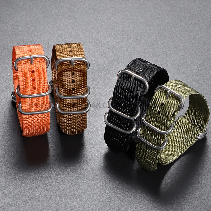 Watch Strap Nylon Silver Black Gold Ring Buckle 18mm 20mm 22mm 24mm Man Women for Seiko Ribbed Braid Replace Watch Accessories image 6