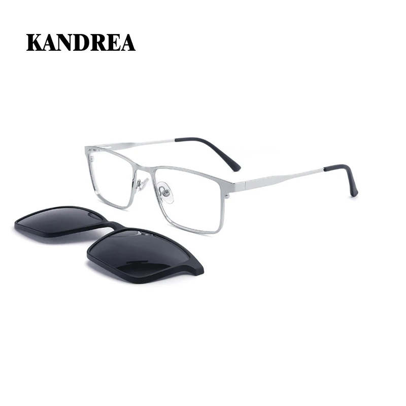 

KANDREA Retro Sunglasses Women Alloy Magnet Polarized Clip On Glasses Frame Men Brand Design Square Eyewear Eyeglasses FGJT2110
