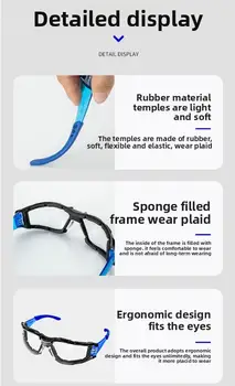 安全護目鏡 運動護目鏡 柔軟泡棉墊圈護目鏡 適用於射擊、木工、實驗室、工業和戶外運動 8 最佳銷售 安全眼鏡 - №1